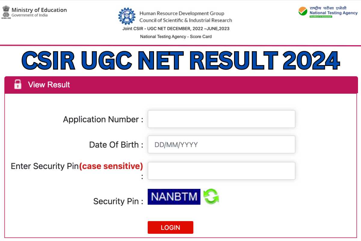 CSIR UGC NET Result 2024