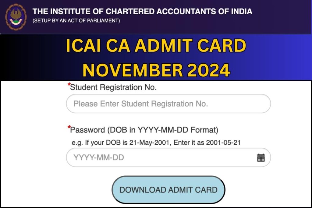 ICAI CA Admit Card November 2024