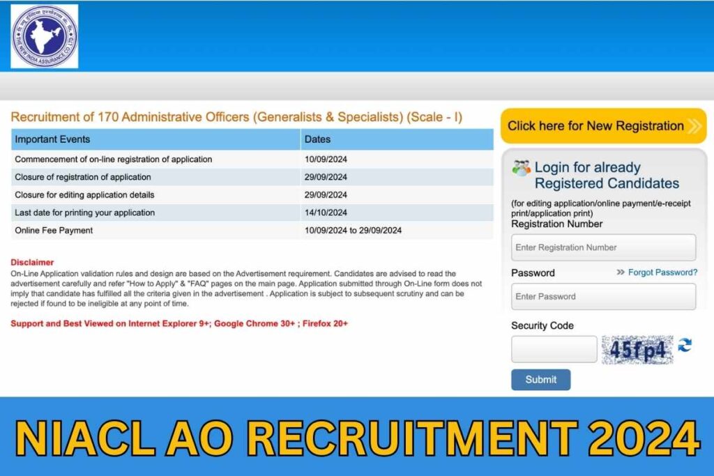 NIACL AO Recruitment 2024