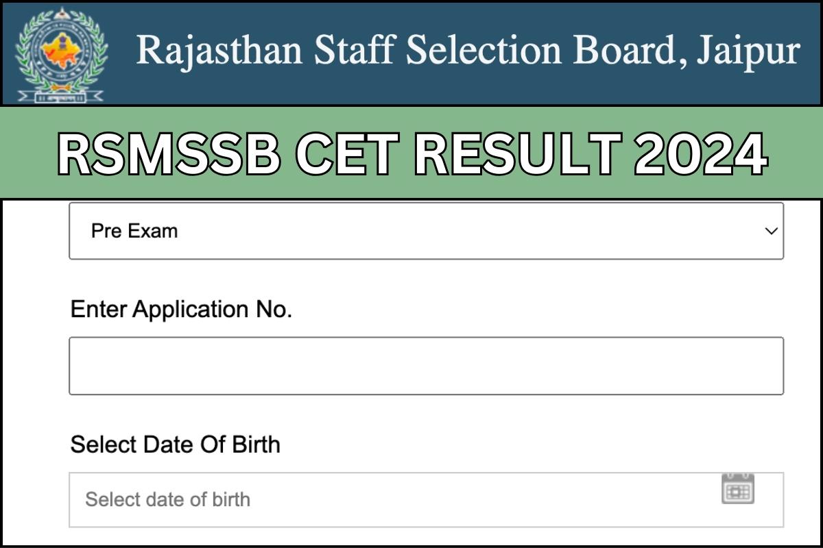 RSMSSB CET Result 2024