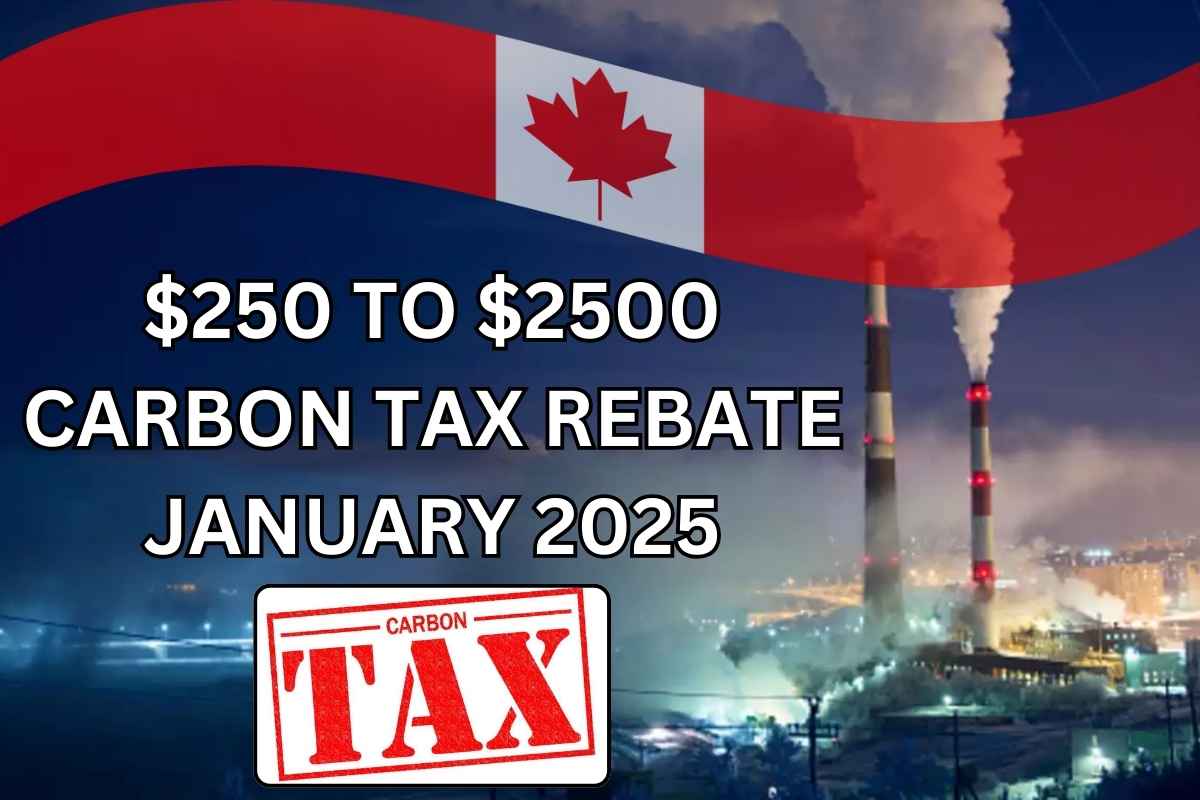 $250 to $2500 Carbon Tax Rebate in Canada January 2025